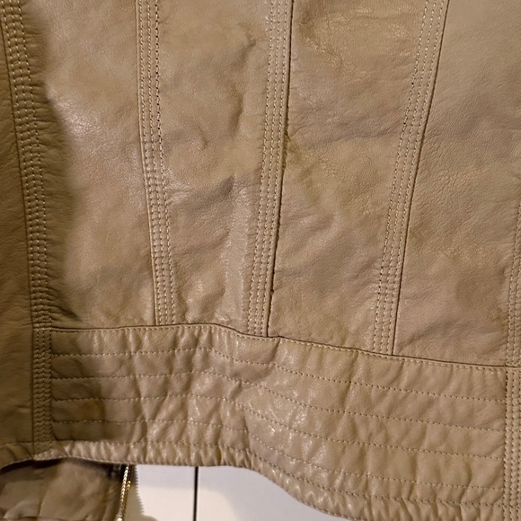 Vegan Leather Moto Fitted Jacket Women's Grey - Picture 6 of 10